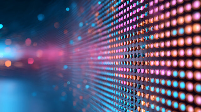 Blue LED wall panel with pixel grid effects and LCD screen texture. Stadium monitor patterns or concert glow backdrops for music venues. Neon video projection or abstract dot designs for cl 88620910 1