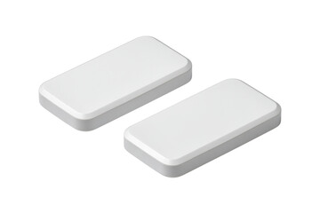 Two white rectangular objects with rounded corners on black background image, Png, Isolated on Transparent Background, Cut Out