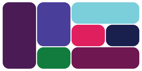 Abstract geometric shapes bento grid composition with bold colors and rounded corners vector