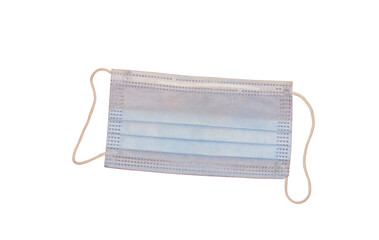 Blue surgical mask isolated on white background