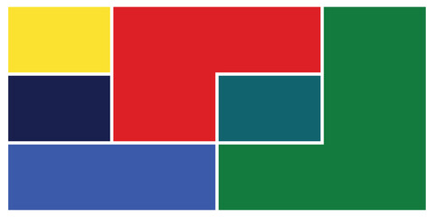 Abstract geometric composition with bold color blocks and clean lines for design vector