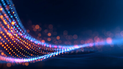 3D music bg wave background featuring sound data patterns and abstract audio lines. Digital music equalizer effects with ripple dots for tech conference banner. Futuristic cyber design with 73022169 1