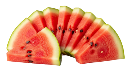 Freshly sliced watermelon arranged in a fan shape, perfect for summer picnics and gatherings during warm afternoons