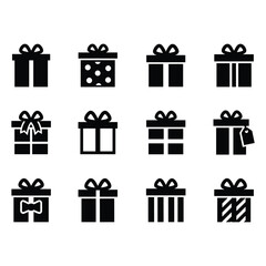 Gift Box Icon Set Vector Illustration