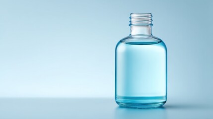 Clear Bottle with Disinfectant Rubbing Alcohol on a Smooth Surface for Effective Cleaning and Surface Sanitization Ideal for Hygiene Practices