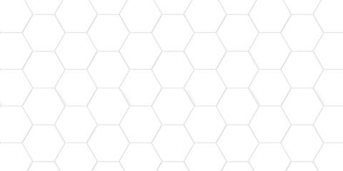 White Hexagonal Background. Luxury White Pattern. Futuristic abstract honeycomb mosaic white background. geometric mesh cell texture. modern futuristic wallpaper.	