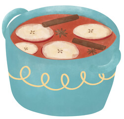 Spiced Apple Cider in Pot