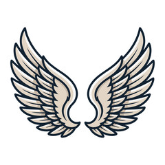 Obraz premium Minimal Flat Vector Wings Illustration.
