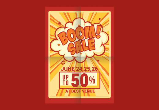 Retro Boom Sale Promotion Flyer