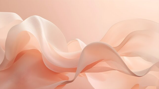 Abstract Peach Fabric Waves Background with Soft Texture Design