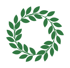 Christmas wreath vector with green leaves in circular shape, festive holiday decoration design