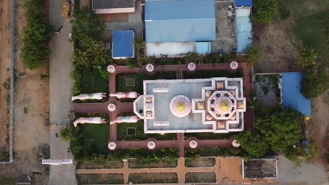 Aerial view of ISckon temple in Anantapur, Andhra Pradesh, INDIA