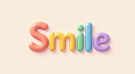 Colorful smile text with a white background