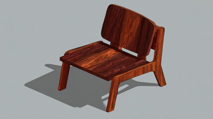 Modern wooden chair on a neutral background isolated for design concept