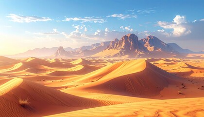 Naklejka premium Desert Landscape Under a Sunny Sky