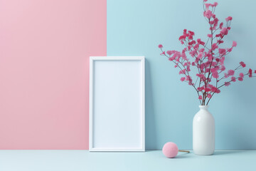 A white frame with a pink background. Cyber Monday, sale, purchase