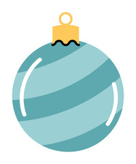 Blue Christmas ornament ball vector, festive holiday decoration design for cards, posters, and seasonal artwork