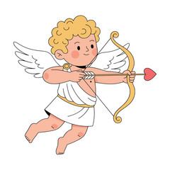 Obraz premium Valentine Cupid Vector Illustration