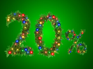 The 20 percent figure is made of a Christmas wreath with New Year's decorations
