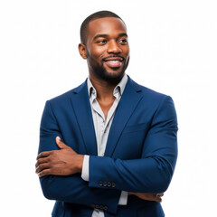 Confident african american man against on white background