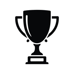 Abstract trophy icon symbol of victory success achievement award championship recognition isolated on white background