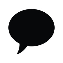 Abstract black speech bubble icon communication message concept simple graphic design element isolated on white background