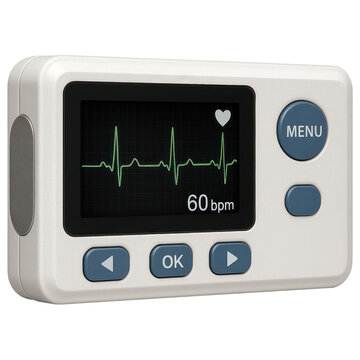 Portable Ecg Monitor Device Showcasing Heartbeat Data for Fitness Health Tracking