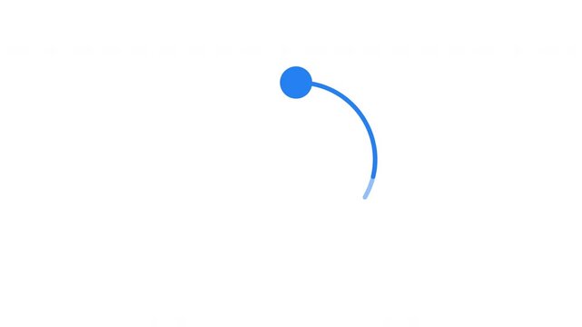 Blue dot with curved line moving circular loading animation. Abstract movement in round smooth. Animated throbber on transparent background. UI design element 4K video. Progress indicator, buffering