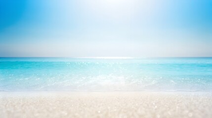 Obraz premium Beautiful tropical beach with turquoise water and white sand on sunny day