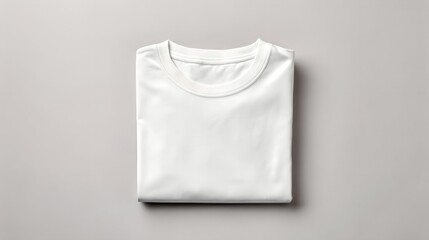 Folded white tshirt on gray background isolated on white background