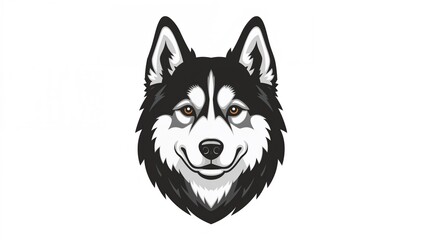 Fototapeta premium An Aussie Siberian, a cross between an Australian Shepherd and a Siberian Husky, shown from the head