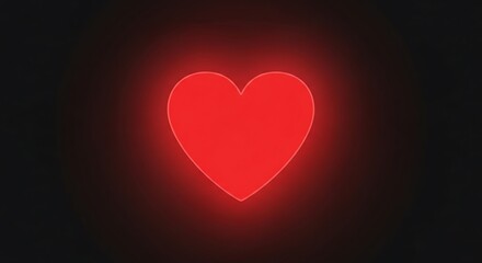 Glowing Red Heart - Symbol of Love and Passion.