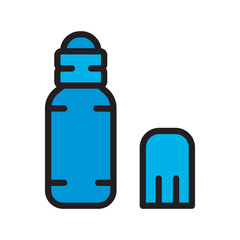 plastic bottle for cosmetic color flat icon. Vector isolated element