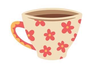 White tea cup with flowers