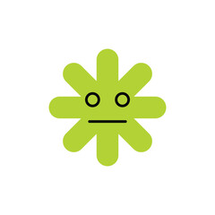Obraz premium A fun green flower-shaped character with a smile. Ideal for eco-friendly designs, kids’ themes, and playful decorative illustrations.