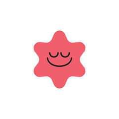 A pink star-shaped character with a happy face. Perfect for creative kids' art, cheerful branding, and decorative vector design.