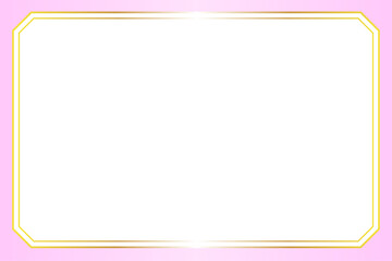 ピンクと金色のグラデーションが華やかな飾り枠背景素材