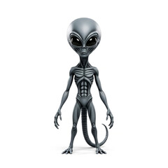 Grey Alien on a white background