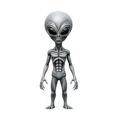 Grey Alien on a white background