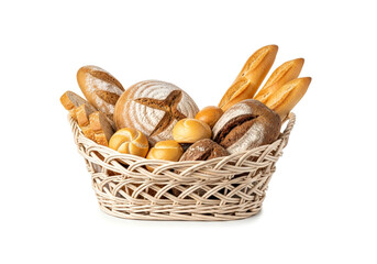 Bread basket on a white background