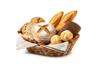 Bread basket on a white background