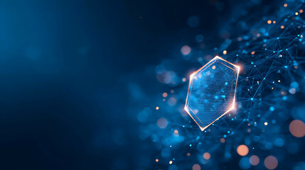 Medical hexagon shield and protective sphere with a 3D energy dome and force field for safety. Glowing blue bubble and abstract glass barrier with a futuristic cyber aesthetic. Science and  31819380 1