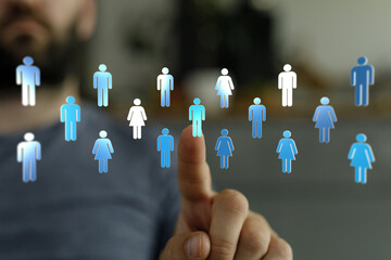 Abstract image representing team, human resources, connection, choosing, or social network....