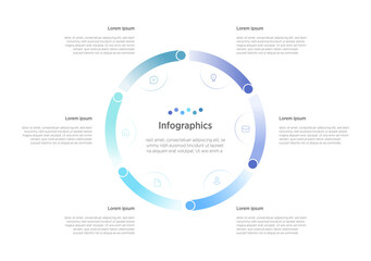 A contemporary and editable infographic design featuring 6 clean, well-organized segments. Great for illustrating business data, project workflows, marketing steps, or strategic processes. Optimized