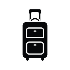 Minimalist silhouette suitcase for travel and transportation concepts isolated on white isolated on white background