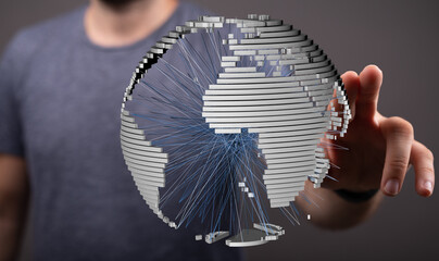 Modern technology, global network, digital world, connection, communication, innovation, future, progress, data,  internet,  globaliz