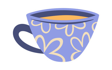 Ceramic tea cup with flowers