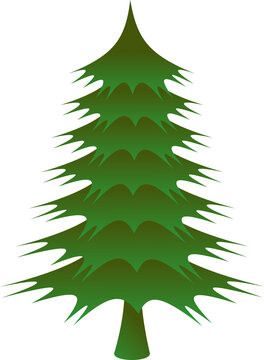 Christmas tree decorative design element green gradient