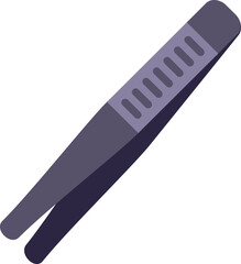 Simple illustration of metal tweezers lying open on a white background