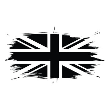 Grunge black and white union jack flag design